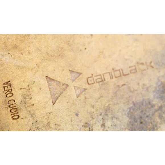 Daniblack BLUE CROCO EMBOSSED REAL LEATHER LOAFER FLATS POINTED TOE SHOES 7.5M - Picture 10 of 12